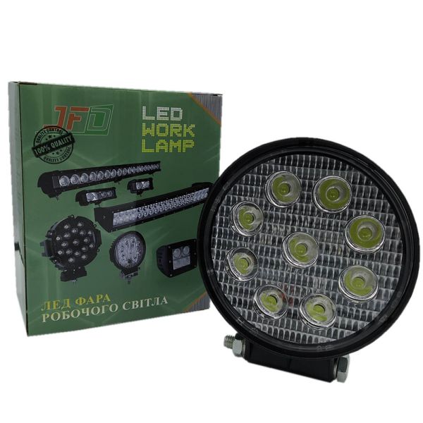 27W/60 (9x3W/широкий промінь, круглий корпус)1710 lm LED Фара робоча JFD-1075 53мм(GY-009Z03В) (JFD) 27W/60 (9x3W/широкий промінь, круглий корпус)1710 lm LED Фара робоча JFD-1075 53мм(GY-009Z03В) (JFD)
