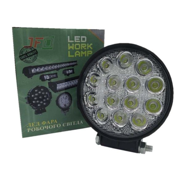 42W/60 (14x3W/широкий промінь,круглий корпус)2730 lm LED Фара робоча JFD-1050 55мм (GY-014Z03С) 42W/60 (14x3W/широкий промінь,круглий корпус)2730 lm LED Фара робоча JFD-1050 55мм (GY-014Z03С)