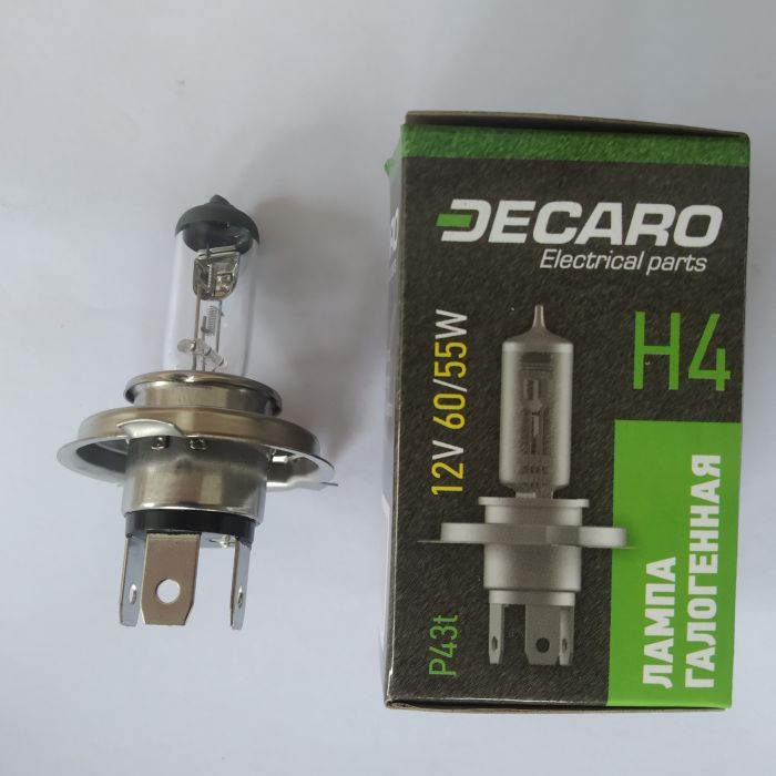 Лампочка Н4 P43T 12V 60/55W (DECARO)