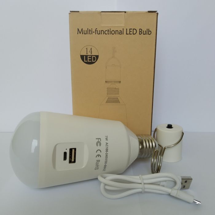 LED Лампочка з акумулятором 100-265V 7W (4h-6h) з USB зарядкою