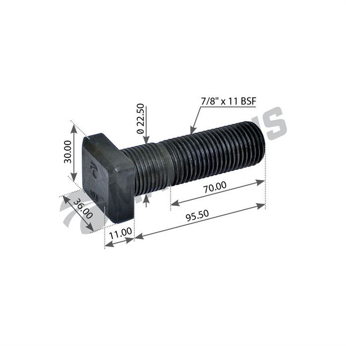 Шпилька колісна 7/8"х11BSF/95 SCANIA P, G, R, T, 3, 4,1368694,272853,FE05915,FE14849,SAMPA040.695