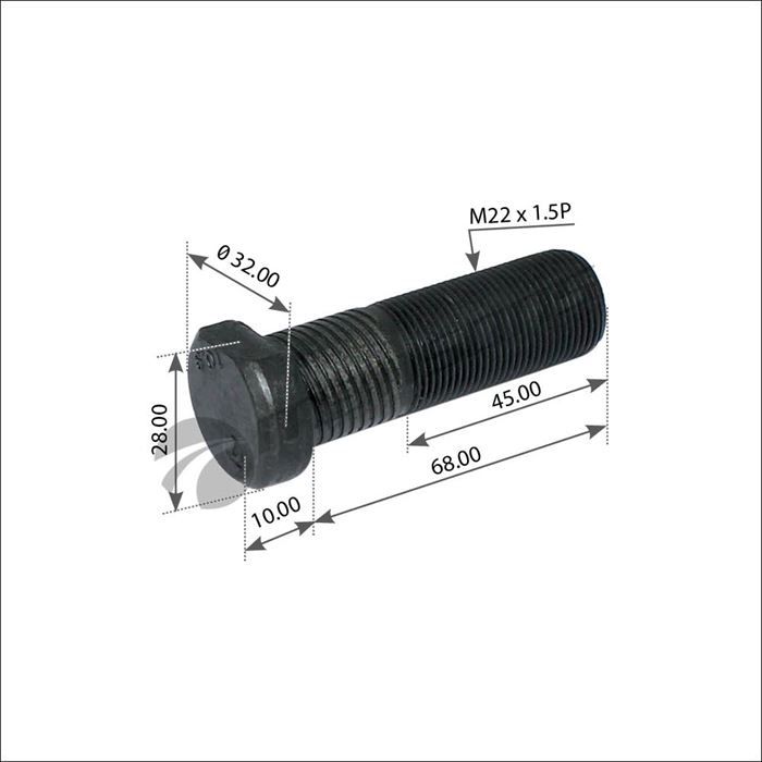 Шпилька колісна M22x1.5/68 MB Actros передня (осі Mercedes),9424010271,FE05524,SAMPA100.274