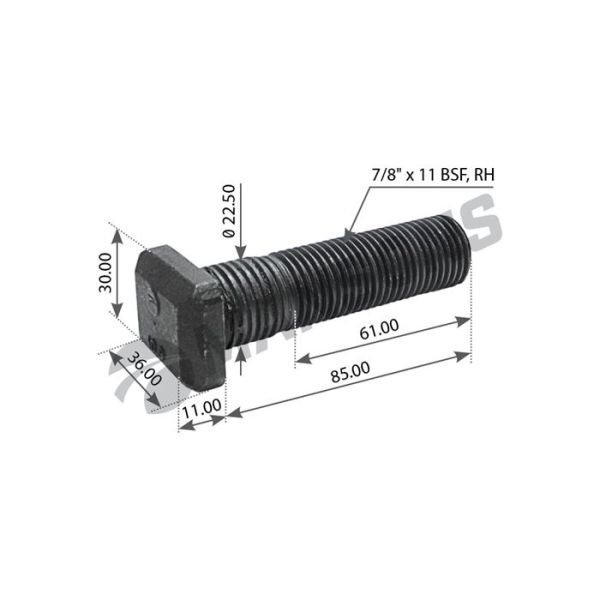 Шпилька колісна 7/8"х11BSF/85 Scania 3s, 4s задня,1368693,FE05917,FE14853,SAMPA041.005 Шпилька колісна 7/8"х11BSF/85 Scania 3s, 4s задня,1368693,FE05917,FE14853,SAMPA041.005